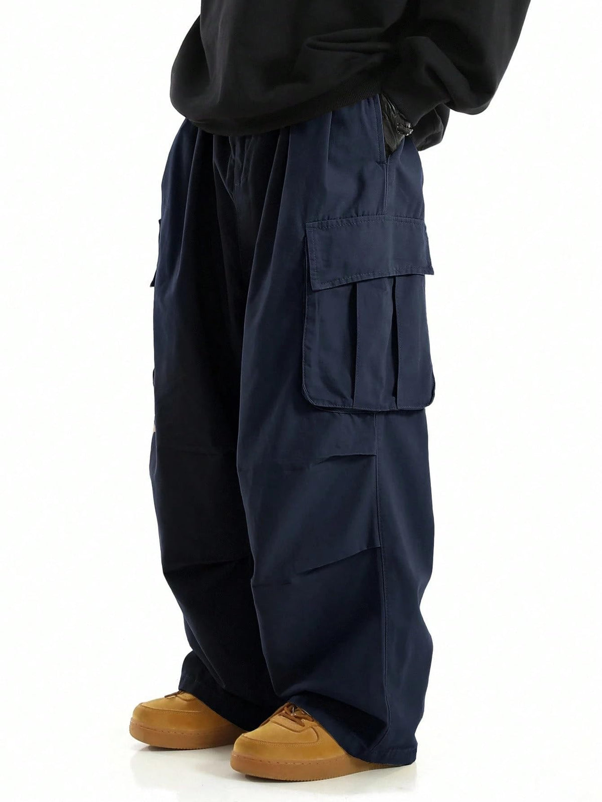 ZAFUL Men's Baggy Cargo Pants Drawstring Parachute Pant with Pockets | Wide Leg Pant,Y2k, Loose Fit, Joggers Hiking Pants, Hip Hop Pants, Flap Pockets, Streetwear