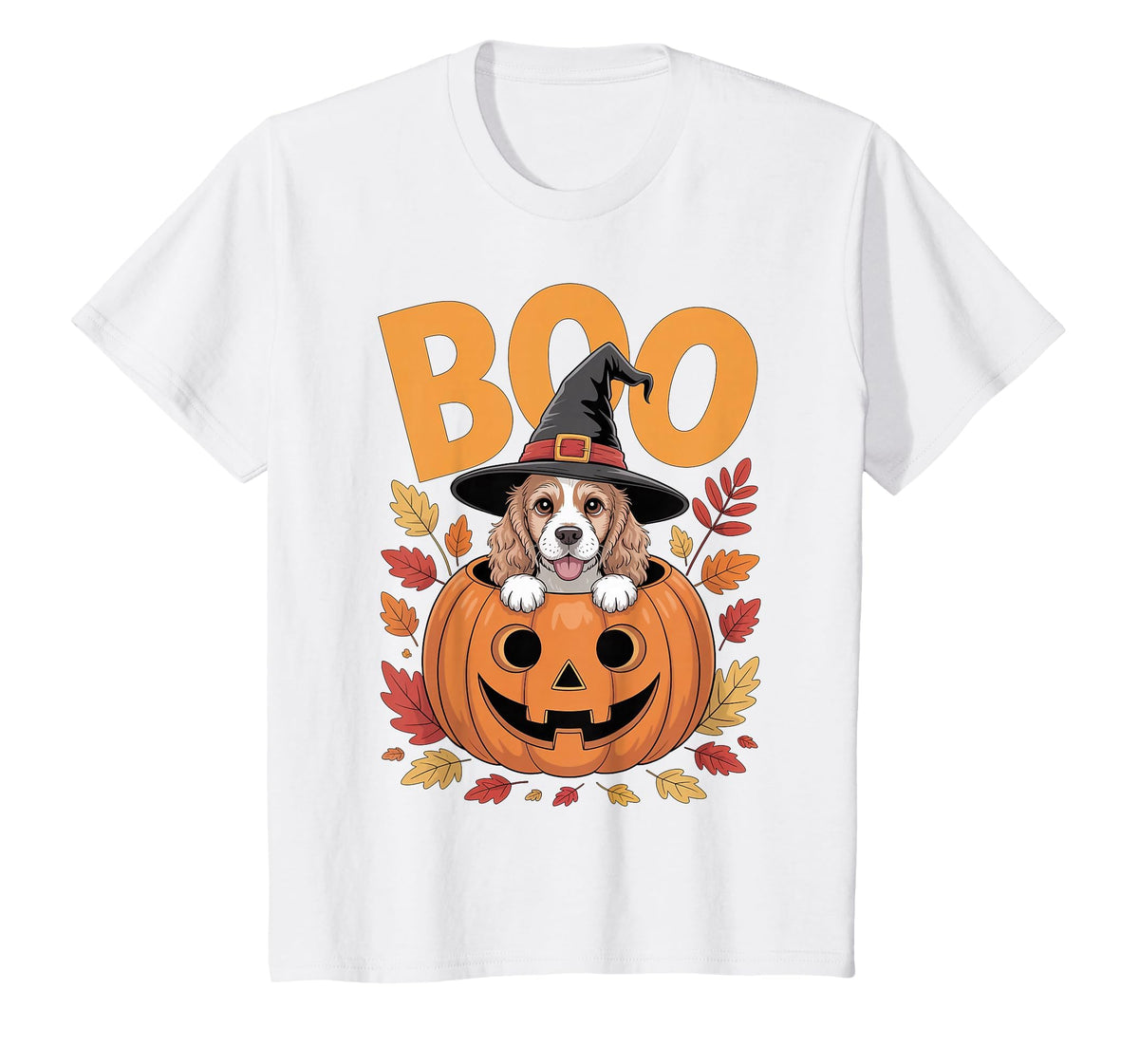 Cocker Costume on Pumpkin Halloween Cocker Spaniel T-Shirt