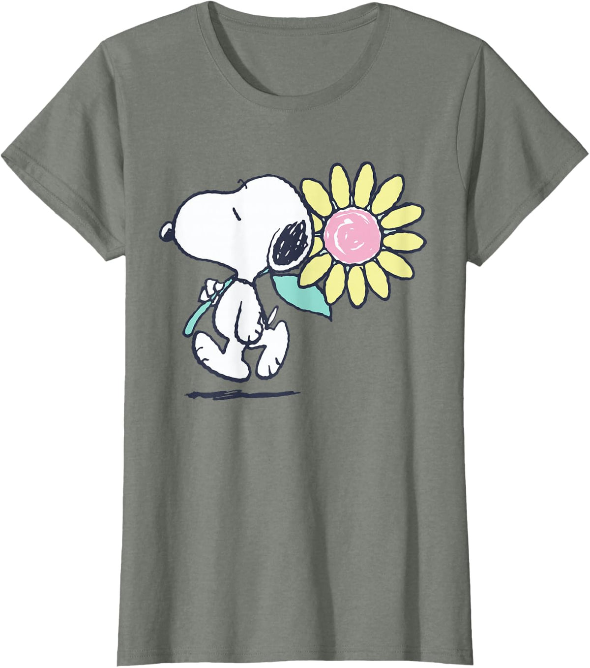 Peanuts Snoopy Pink Daisy Flower T-Shirt