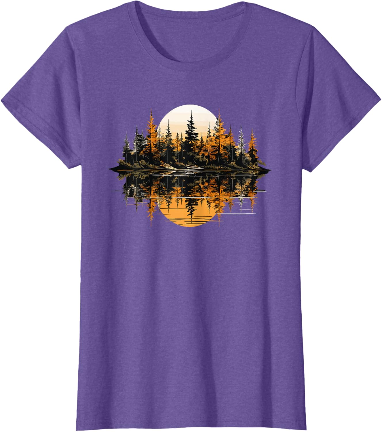 Nature Reflection Forest Trees Outdoor Wildlife T-Shirt