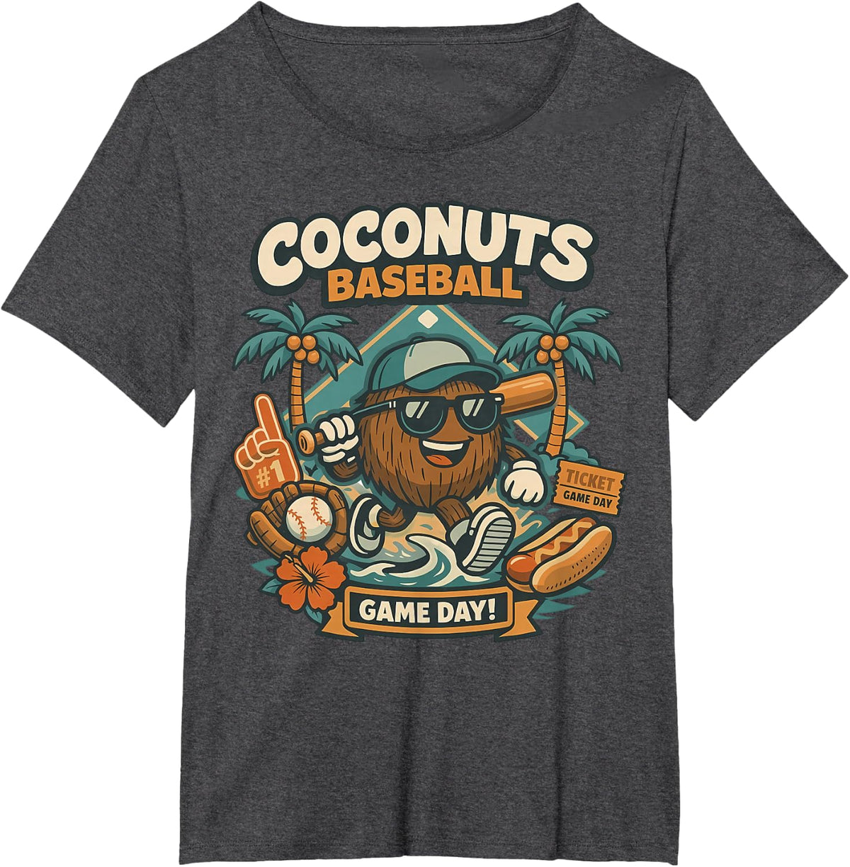 Coco Slugger Baseball Retro Coconut Sports Beach Ball Summer T-Shirt