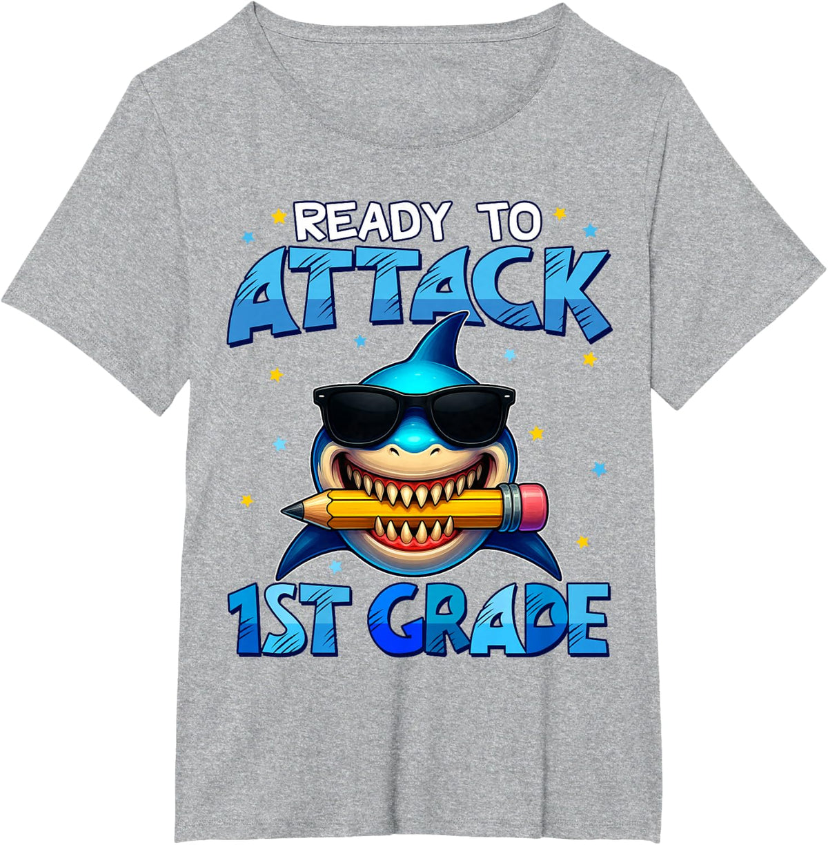 Ready to Attack 1st Grade Shark First Day of School Boys T-Shirt