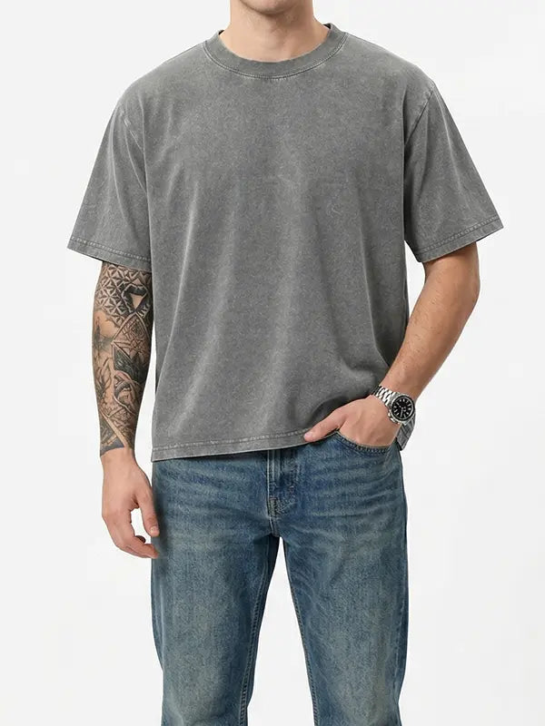 Men's Short Sleeved T-shirt Soft Comfortable Round Neck Casual Tee Lightweight Top for Daily Outings and Casual Wear