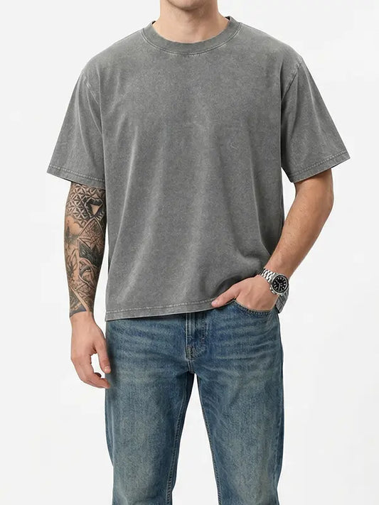 Men's Short Sleeved T-shirt Soft Comfortable Round Neck Casual Tee Lightweight Top for Daily Outings and Casual Wear