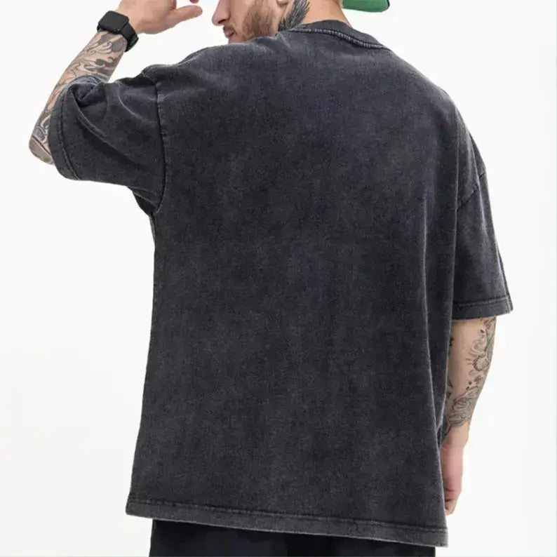 1/4 Pack Unisex 100% Cotton Vintage Wash T Shirts, Essential Crewneck Tees for Streetwear, Travel, Music Festivals & Everyday Basics, Soft Pre Shrunk Wardrobe Bundle
