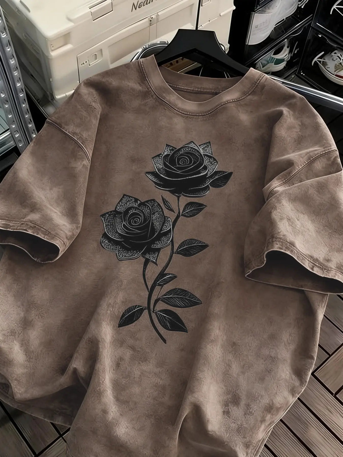Unisex Y2K Floral Print Washed Cotton Short Sleeve T-Shirt, Casual Fashion Top for Men and Women, Comfortable Summer Wear