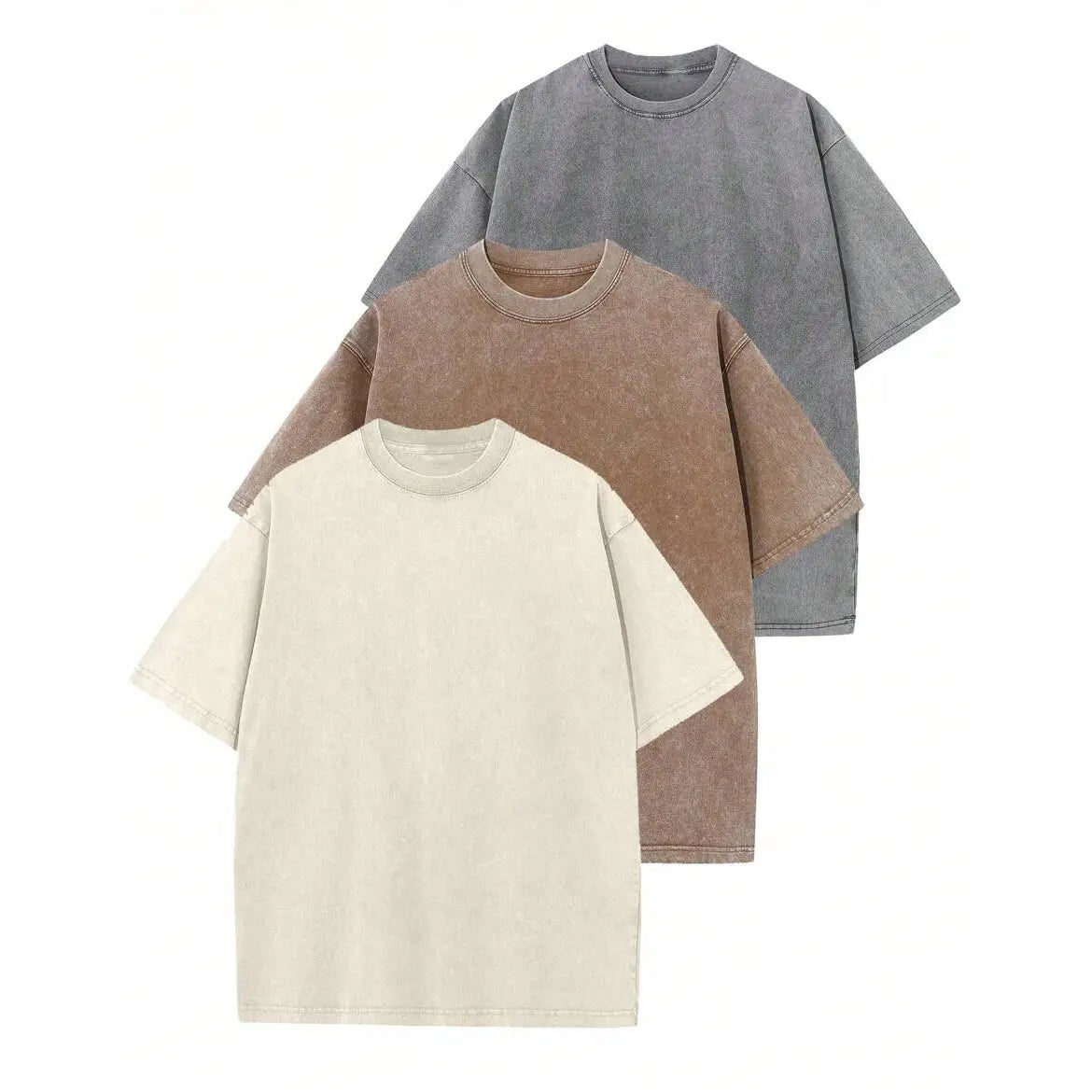 3Pack Unisex heavyweight washed cotton T-shirt, loose drop-shoulder, vintage street style summer casual tee (available in 3-pack and single pack options) Streetwear Distressed Stylish Menswear.men's wear flash sale.summervibes