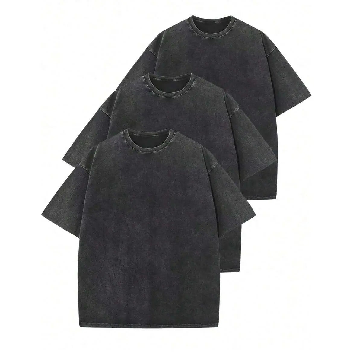 3Pack Unisex heavyweight washed cotton T-shirt, loose drop-shoulder, vintage street style summer casual tee (available in 3-pack and single pack options) Streetwear Distressed Stylish Menswear.men's wear flash sale.summervibes