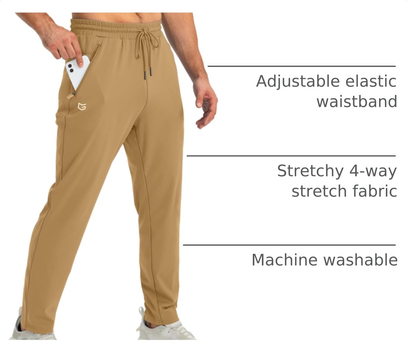 G Gradual Men's Sweatpants with Zipper Pockets Tapered Joggers for Men Athletic Pants for Workout, Jogging, Running