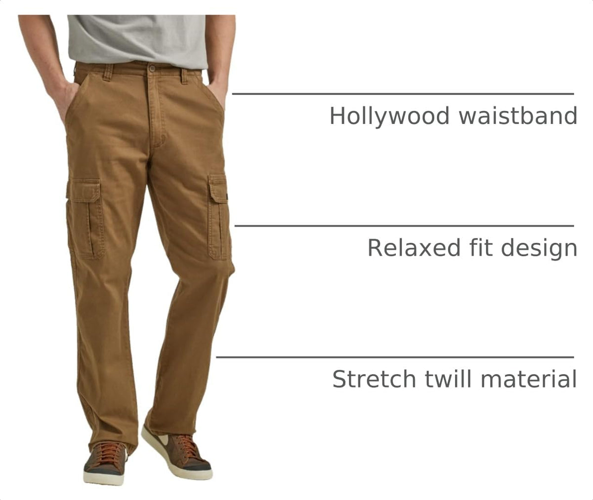 Wrangler Authentics Men's Relaxed Fit Stretch Cargo Pant