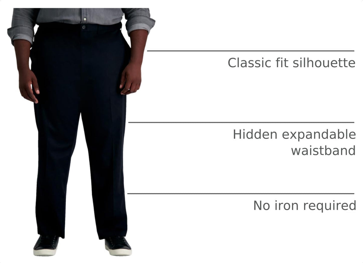 Haggar Men's Big & Tall Classic Fit Premium No Iron Khaki Pant