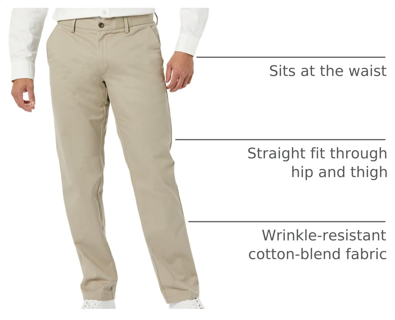 Amazon Essentials Men's Straight-Fit Wrinkle-Resistant Flat-Front Chino Pant