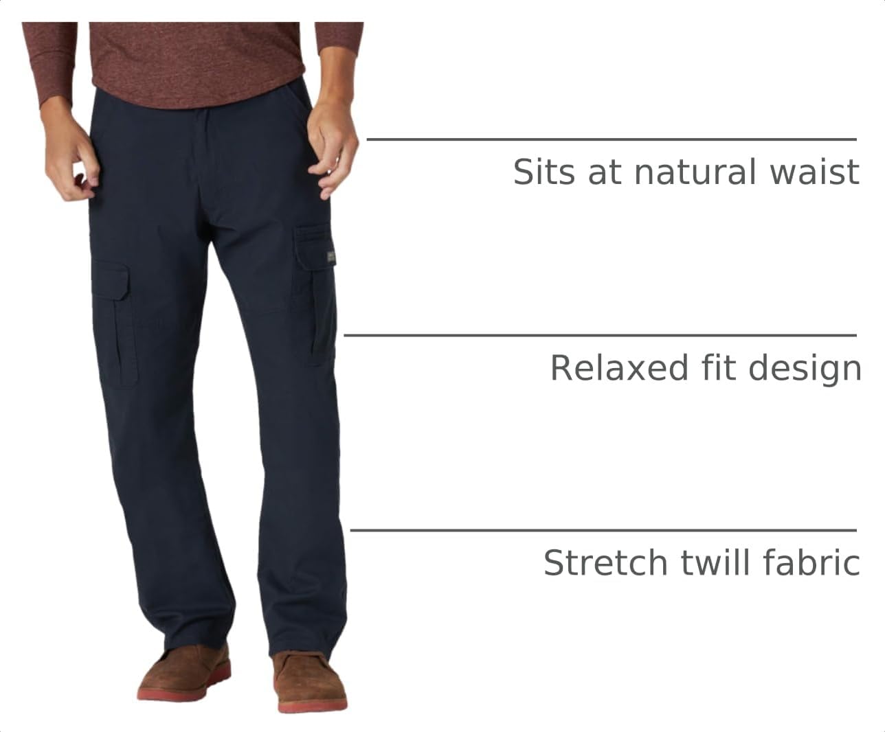 Wrangler Authentics Men's Relaxed Fit Stretch Cargo Pant