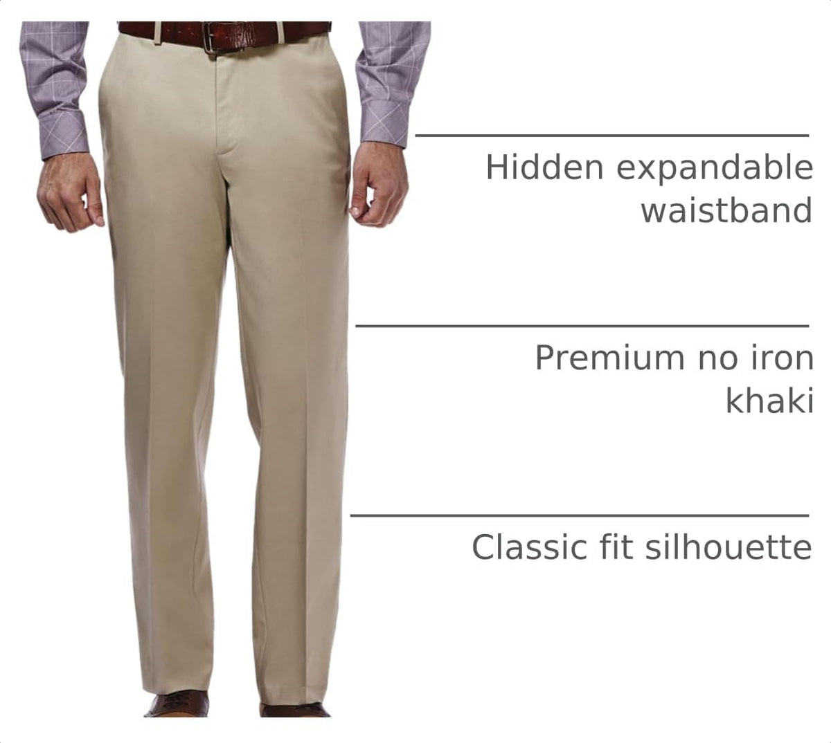Haggar Men's Classic Fit Premium No Iron Khaki Pant