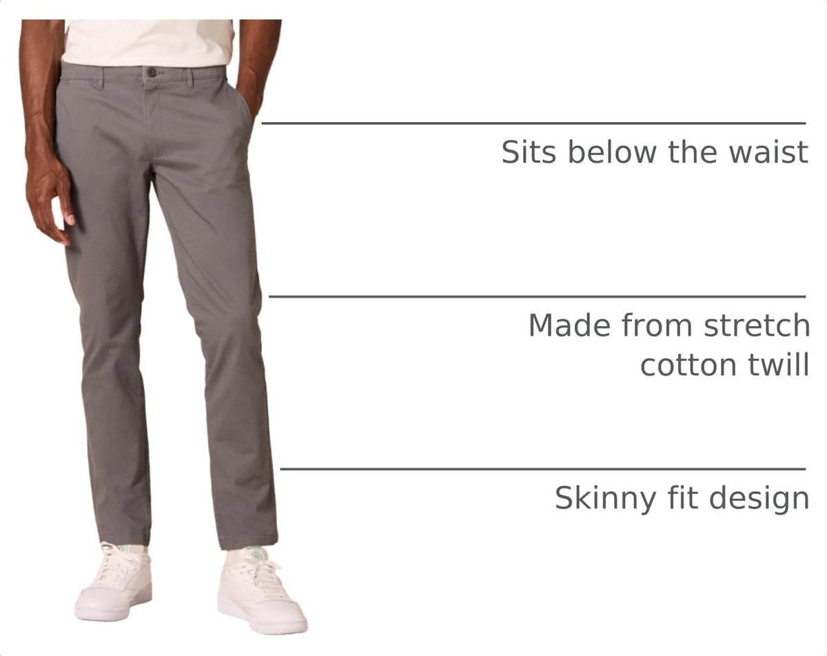 Amazon Essentials Men's Skinny-Fit Washed Comfort Stretch Chino Pant (Previously Goodthreads)