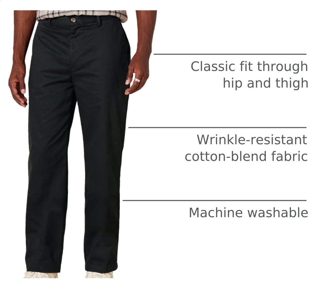 Amazon Essentials Men's Classic-Fit Wrinkle-Resistant Flat-Front Stretch Chino Pant