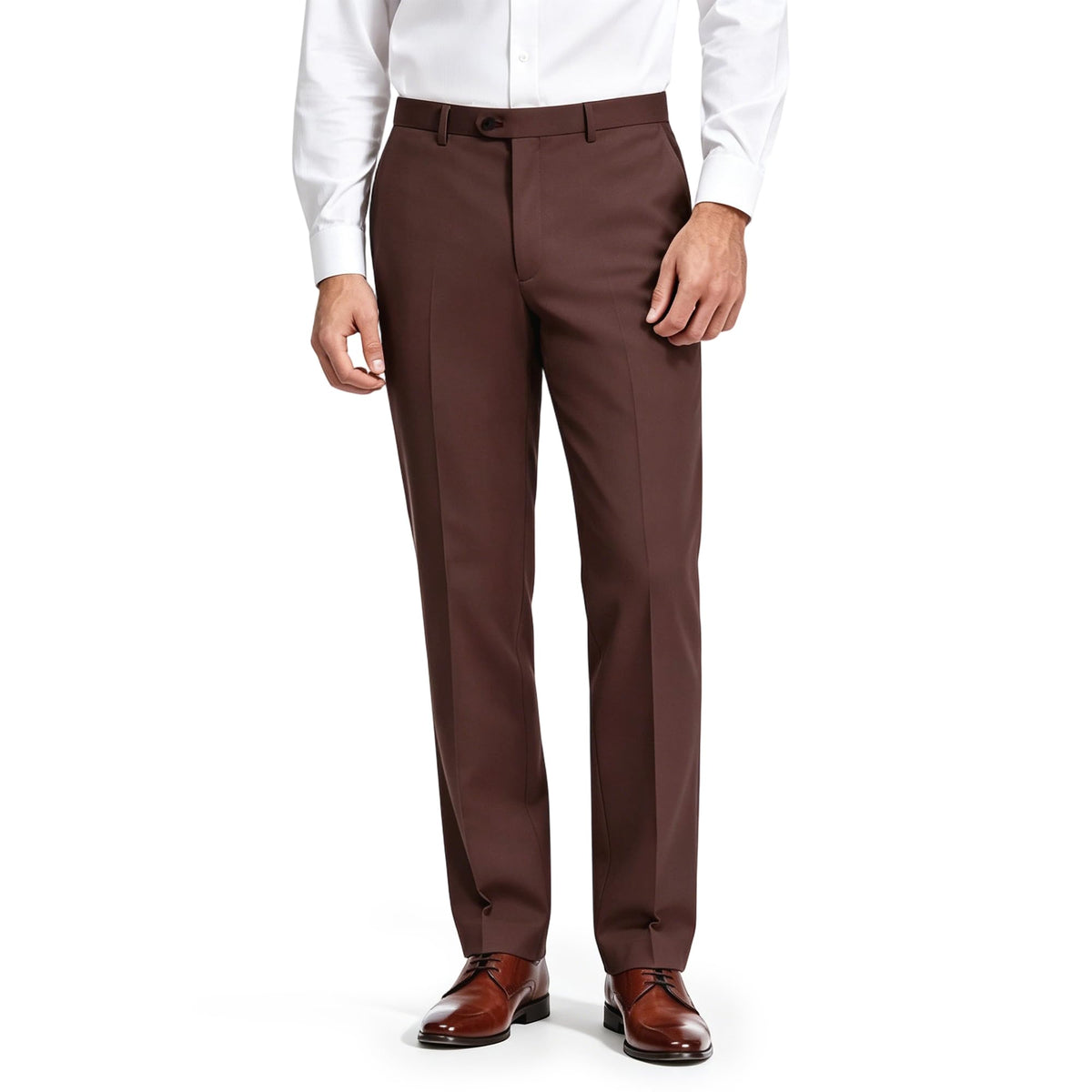 Mens Dress Pants Classic Fit Wrinkle-Free Expandable Waist Slacks | Breathable Fabric, Work Business Office, Flat Front, 4 Pockets, Machine Washable