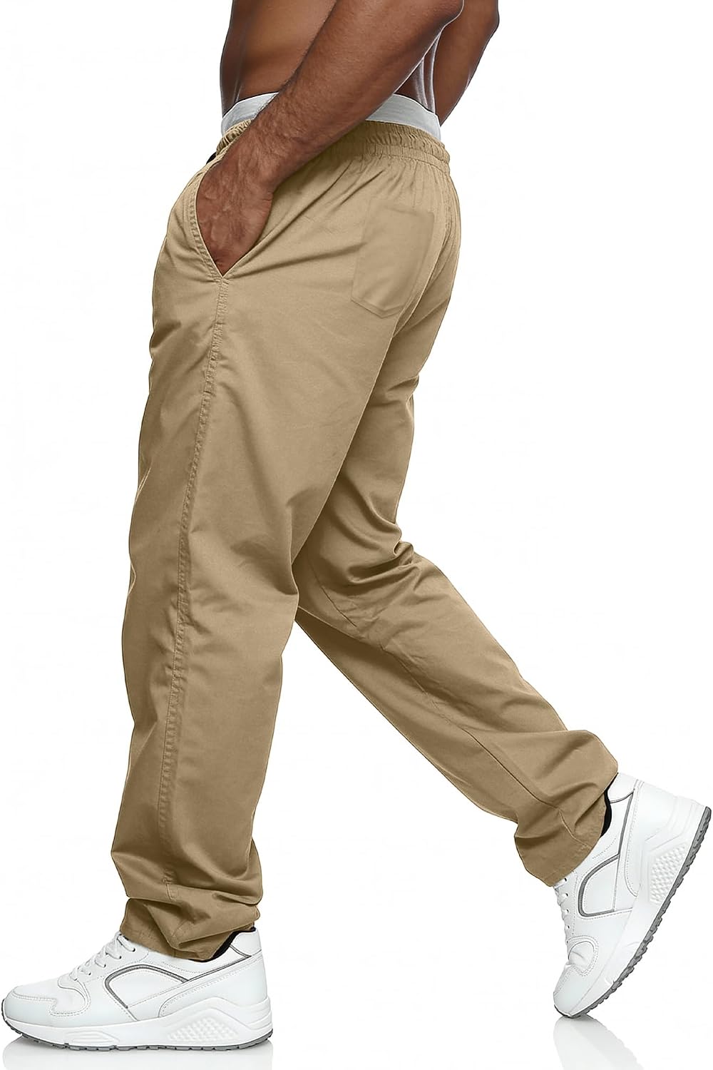 Comdecevis Men's Relaxed Fit Elastic Waist Casual Pants | Soft fabric, breathable joggers, drawstring design, sweatpants with pockets, travel, hiking