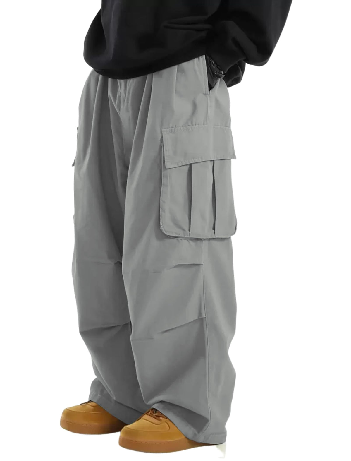 ZAFUL Men's Baggy Cargo Pants Drawstring Parachute Pant with Pockets | Wide Leg Pant,Y2k, Loose Fit, Joggers Hiking Pants, Hip Hop Pants, Flap Pockets, Streetwear