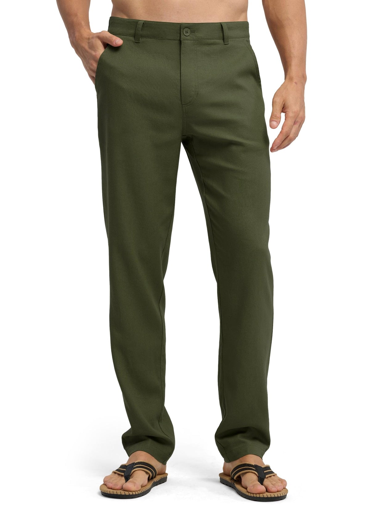 Willit Men's Linen Pants Casual Linen Dress Pants Beach Summer Lightweight Trousers 28" 30" 32"