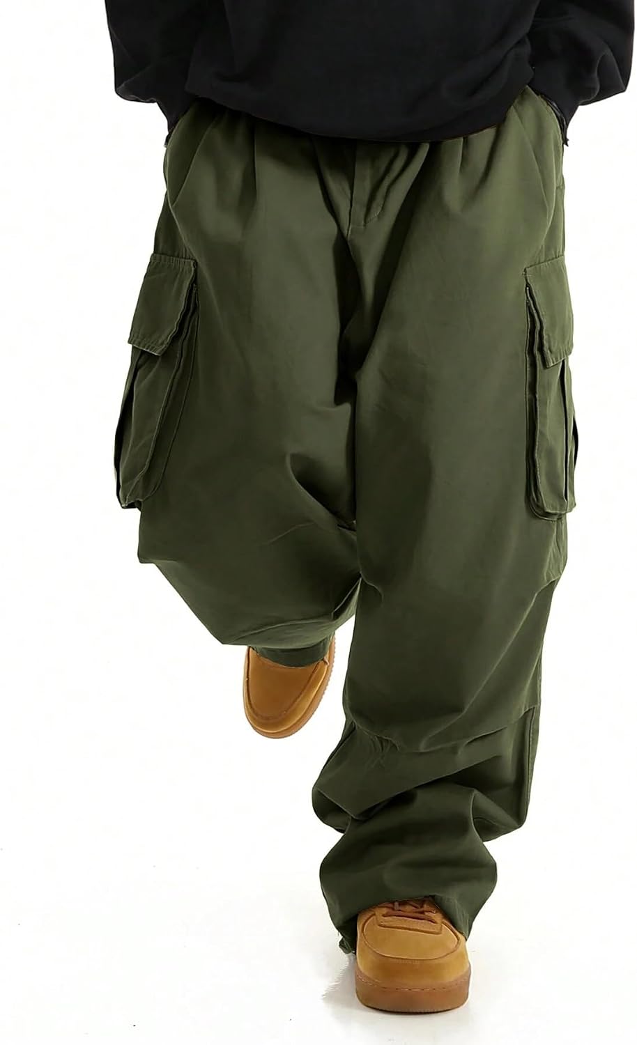 ZAFUL Men's Baggy Cargo Pants Drawstring Parachute Pant with Pockets | Wide Leg Pant,Y2k, Loose Fit, Joggers Hiking Pants, Hip Hop Pants, Flap Pockets, Streetwear