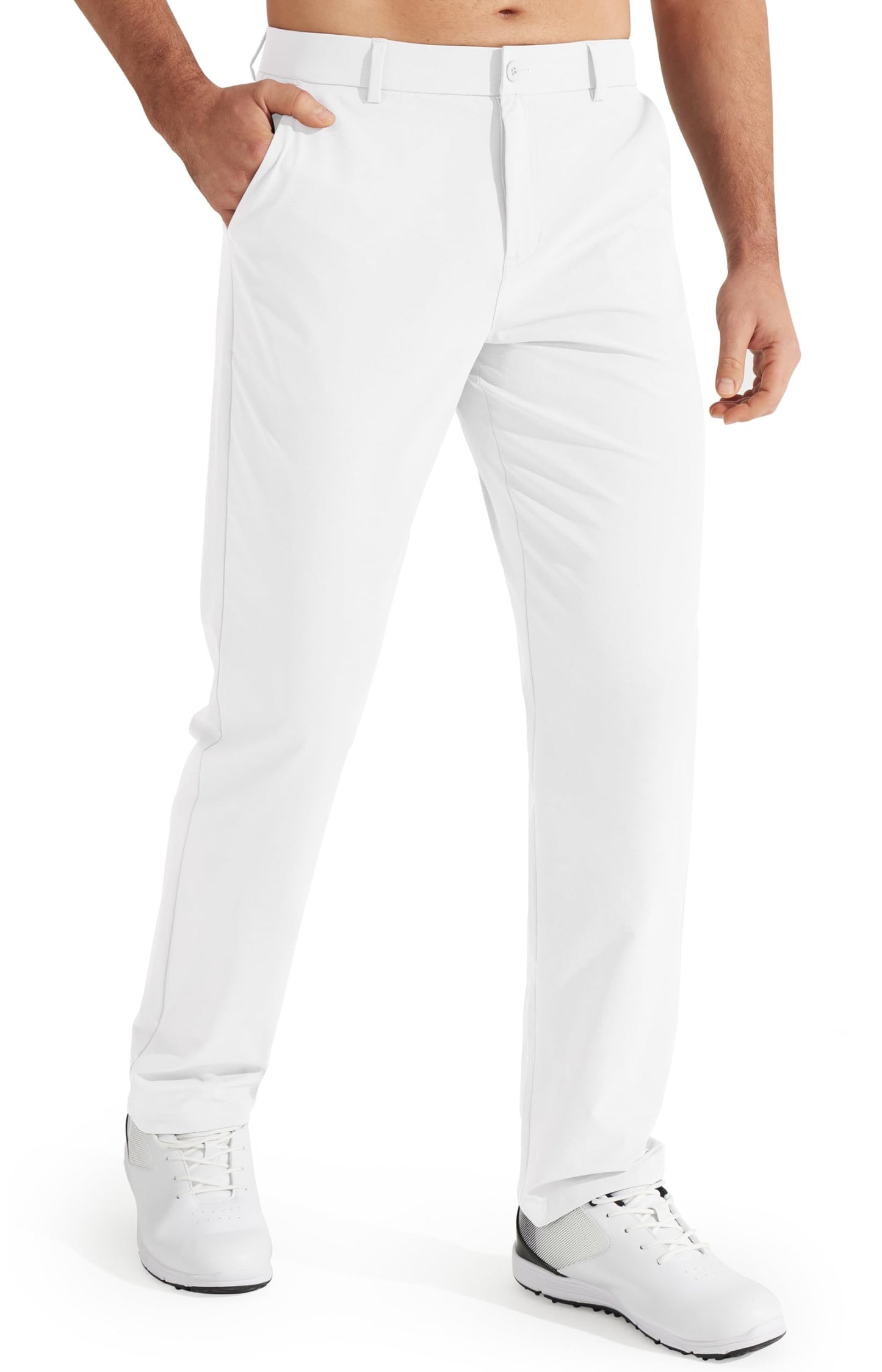 Libin Mens Golf Pants Stretch Work Dress Pants 30"/32"/34" Quick Dry Lightweight Casual Comfy Trousers with Pockets