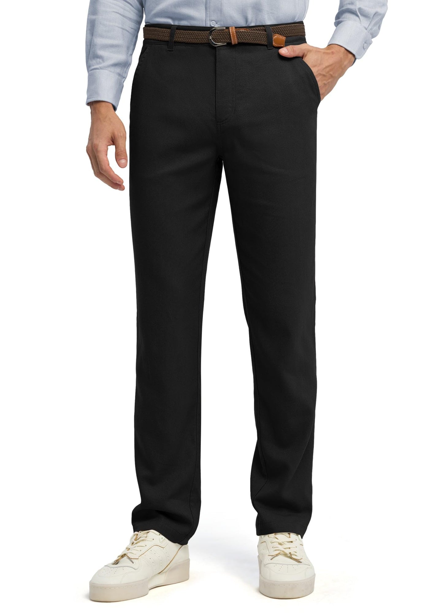 Willit Men's Linen Pants Casual Linen Dress Pants Beach Summer Lightweight Trousers 28" 30" 32"