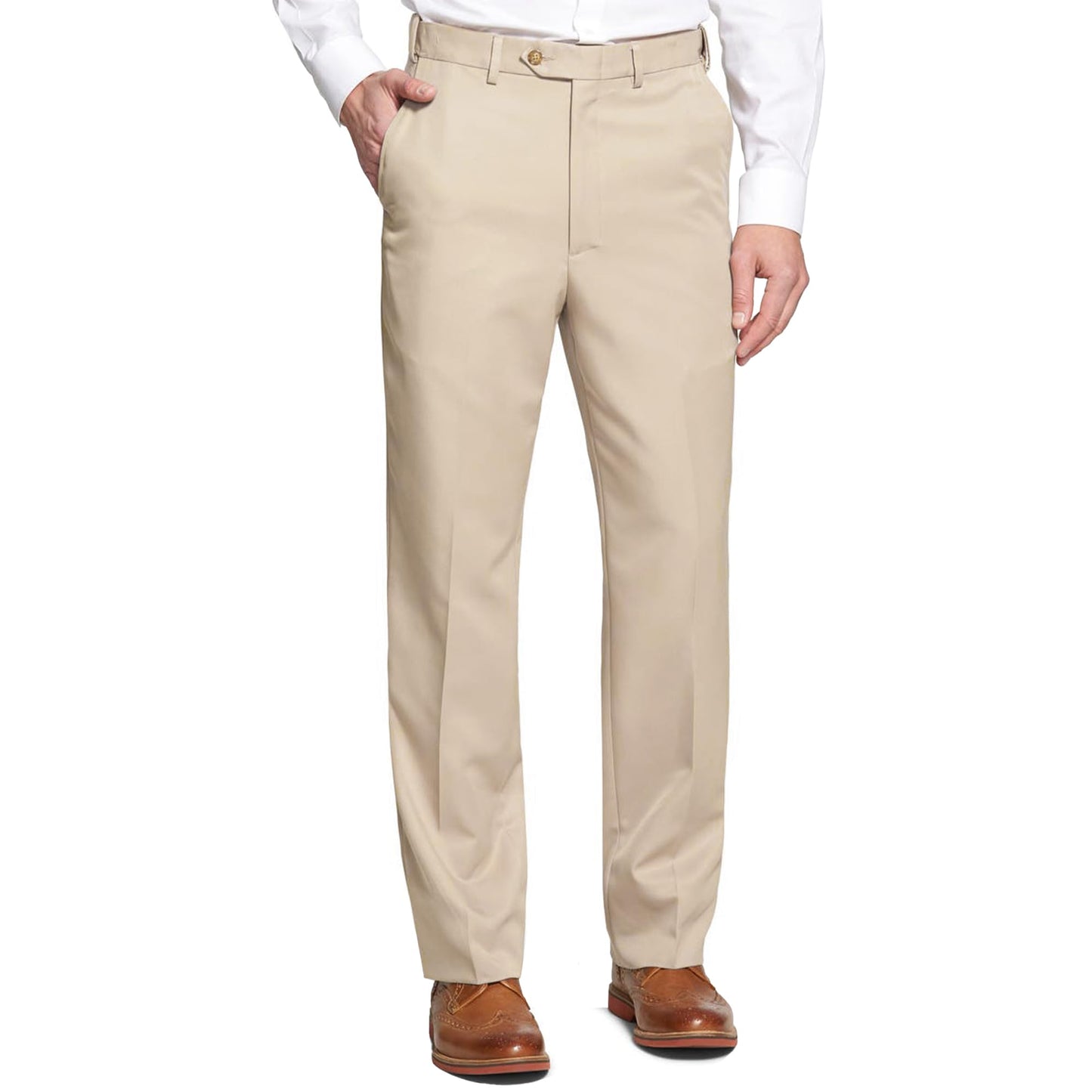 Men's Cozy Hidden Expandable Waist Dress Pants | Premium Stretch Texture Weave Work to Weekend Pants