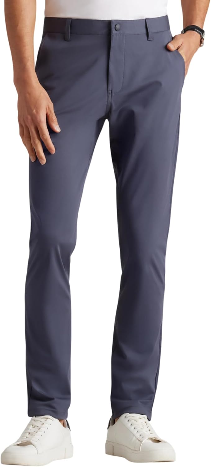 Rhone Men’s Commuter Pant Slim Fit Dress Pants – Flex-Knit 4-Way Stretch Fabric, Wrinkle Resistant, Machine Washable