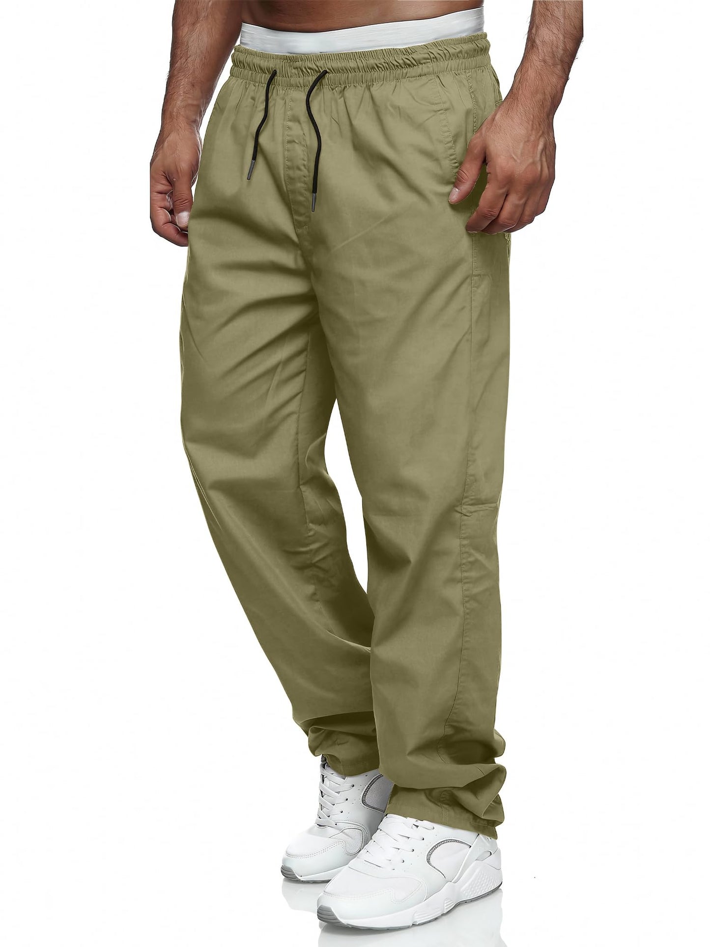 Comdecevis Men's Relaxed Fit Elastic Waist Casual Pants | Soft fabric, breathable joggers, drawstring design, sweatpants with pockets, travel, hiking