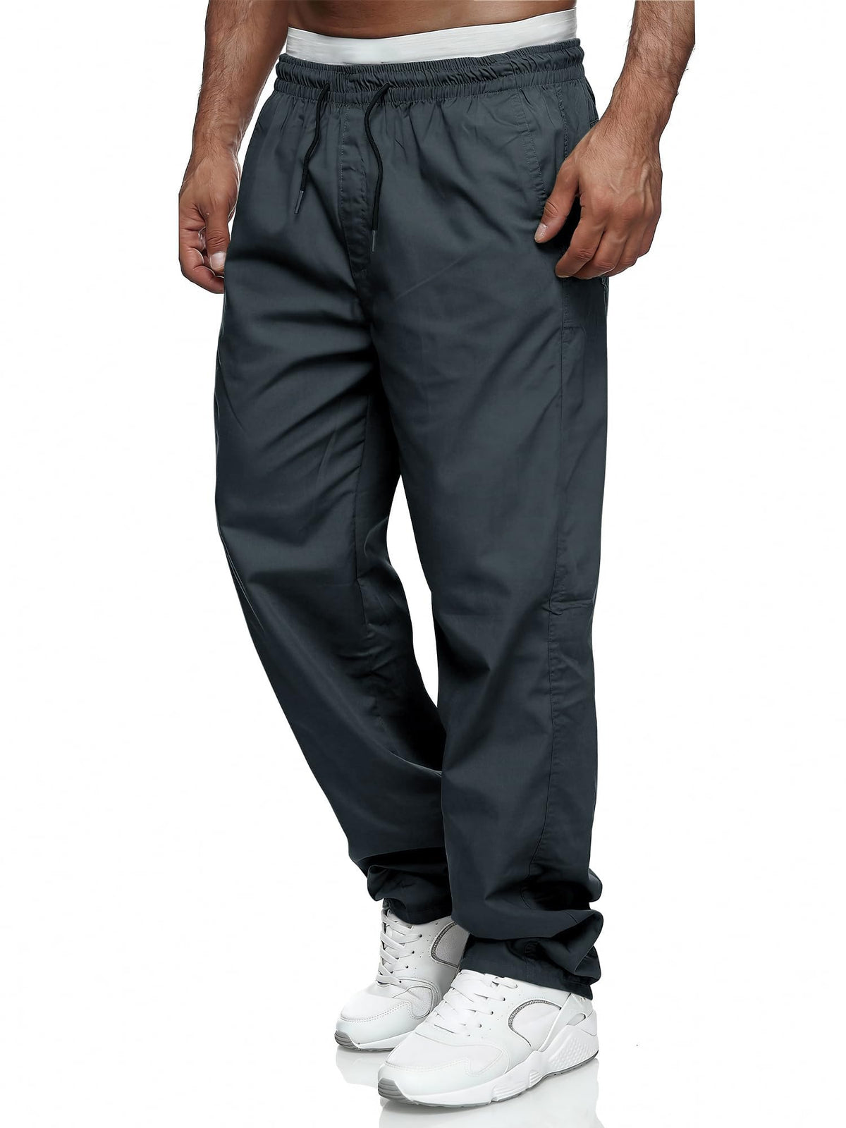 Comdecevis Men's Relaxed Fit Elastic Waist Casual Pants | Soft fabric, breathable joggers, drawstring design, sweatpants with pockets, travel, hiking