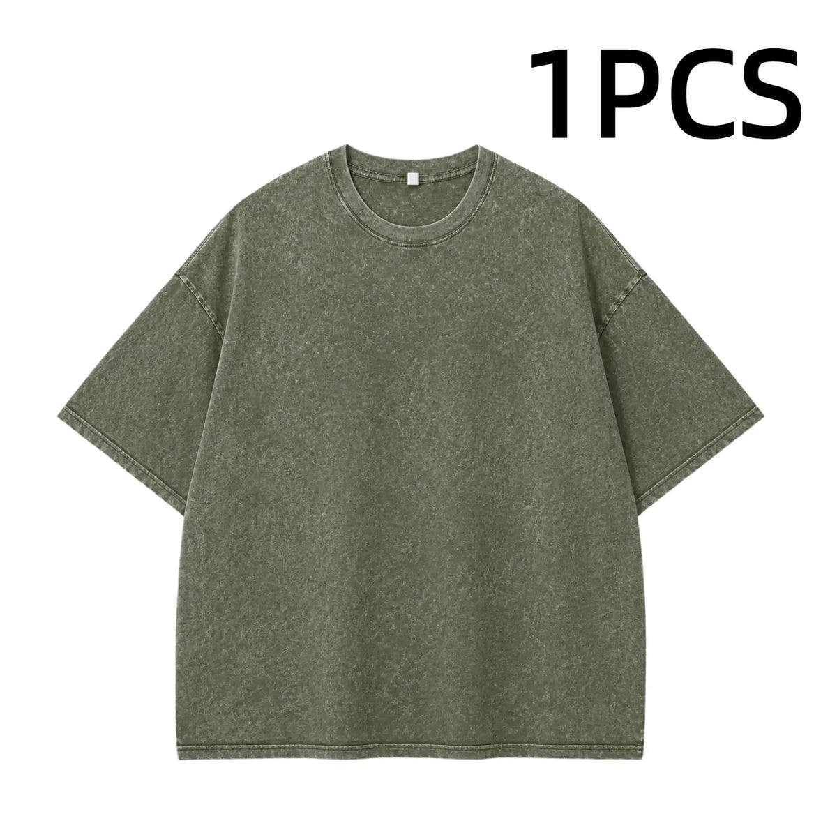 Men's 4/5 Pack Oversized Washed Cotton T-Shirts, Loose Fit Crew Neck Short Sleeve Tees for Streetwear, Travel, Gym, Daily Wear & Summer