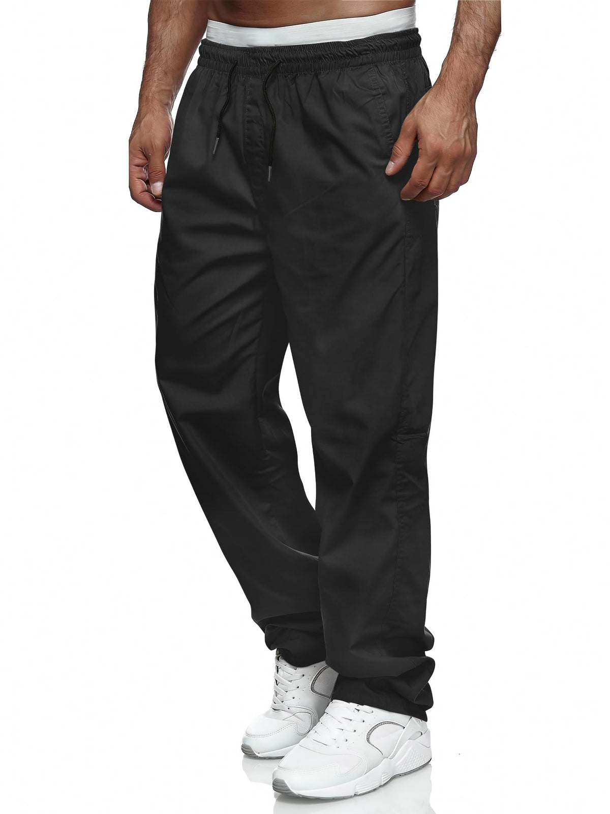 Comdecevis Men's Relaxed Fit Elastic Waist Casual Pants | Soft fabric, breathable joggers, drawstring design, sweatpants with pockets, travel, hiking