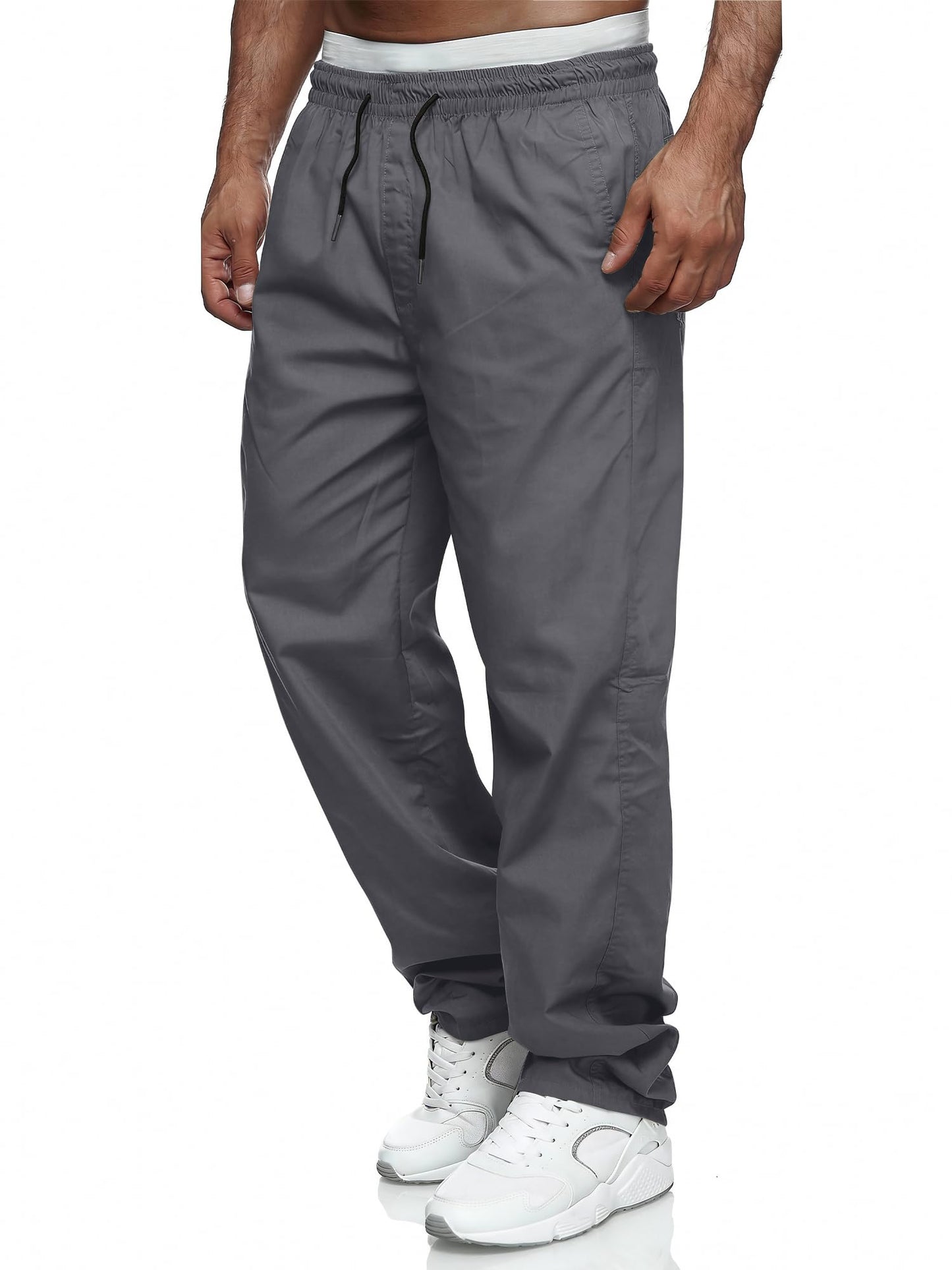 Comdecevis Men's Relaxed Fit Elastic Waist Casual Pants | Soft fabric, breathable joggers, drawstring design, sweatpants with pockets, travel, hiking