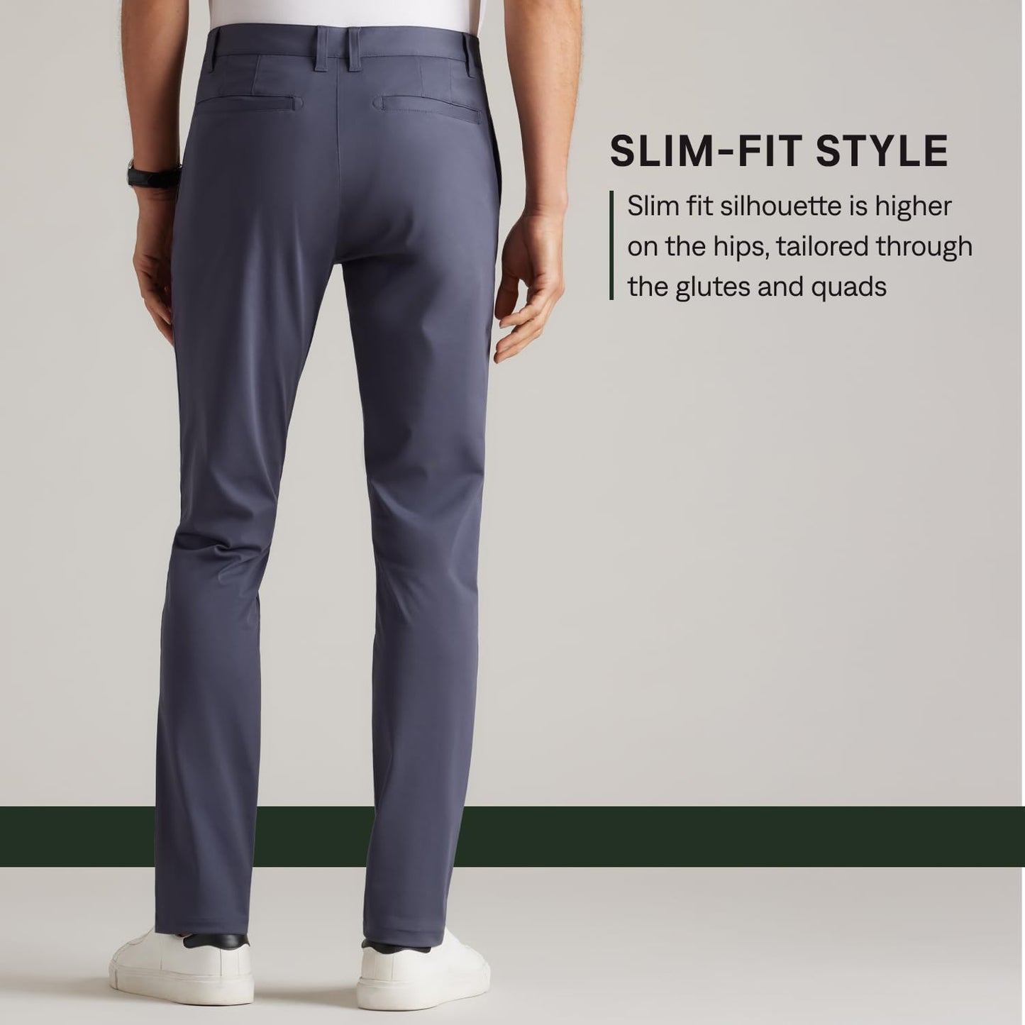 Rhone Men’s Commuter Pant Slim Fit Dress Pants – Flex-Knit 4-Way Stretch Fabric, Wrinkle Resistant, Machine Washable