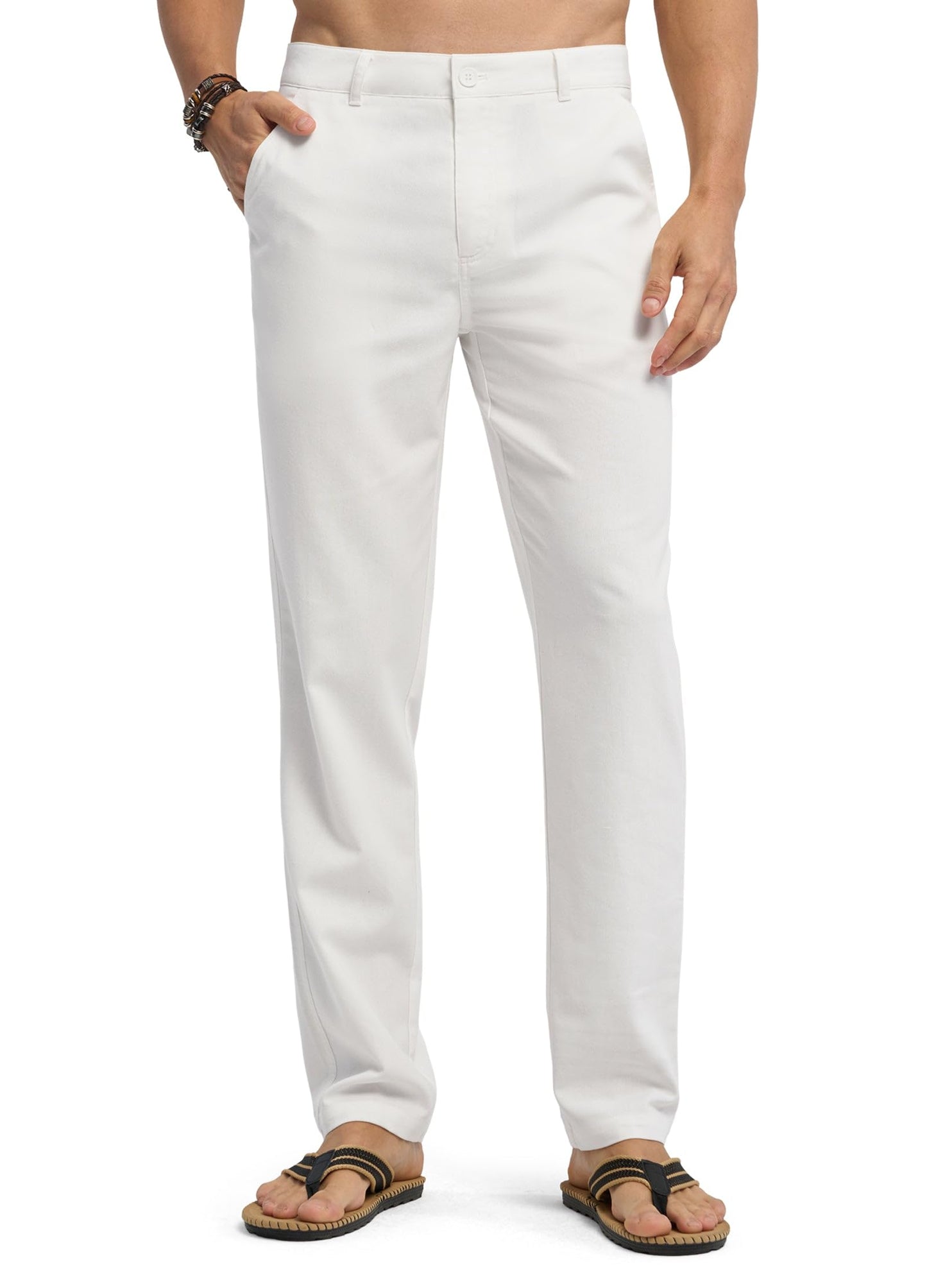 Willit Men's Linen Pants Casual Linen Dress Pants Beach Summer Lightweight Trousers 28" 30" 32"