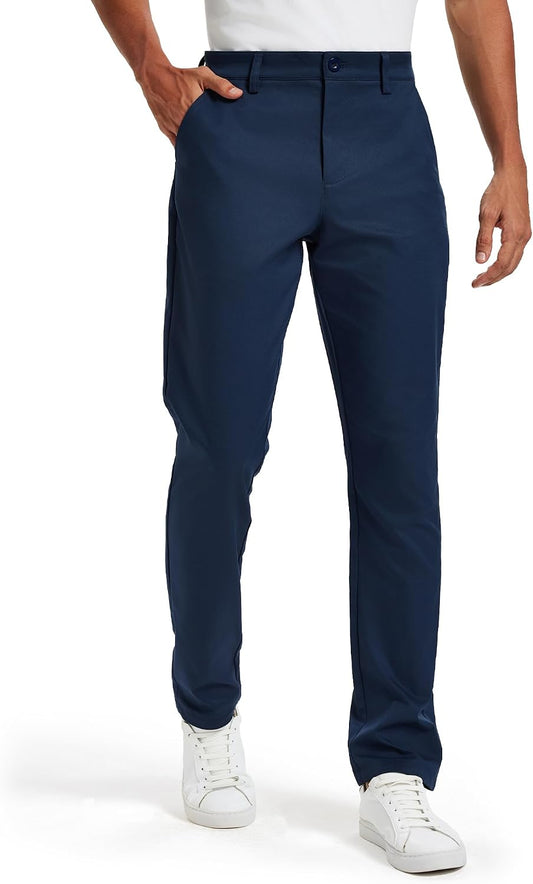 Men's Classic Fit Stretch Golf & Dress Work Pants 30''/32''/34'' | All-Day Comfort Performance Trousers for Business & Suit