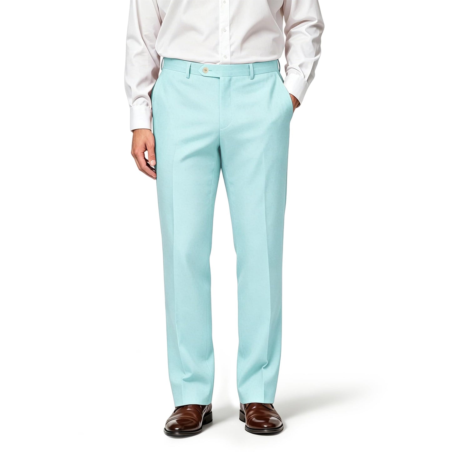 Mens Dress Pants Classic Fit Wrinkle-Free Expandable Waist Slacks | Breathable Fabric, Work Business Office, Flat Front, 4 Pockets, Machine Washable