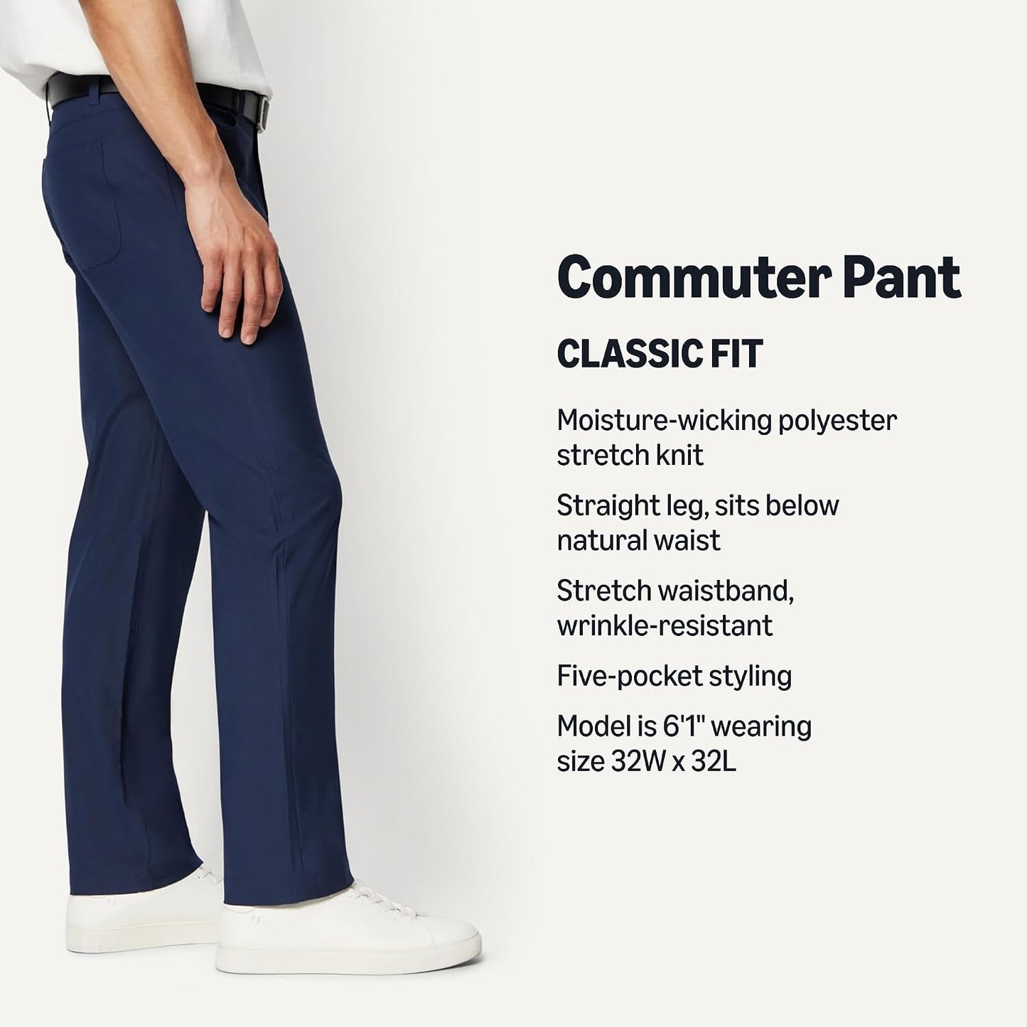Amazon Essentials Men's Classic Fit 5 Pocket Commuter Pants