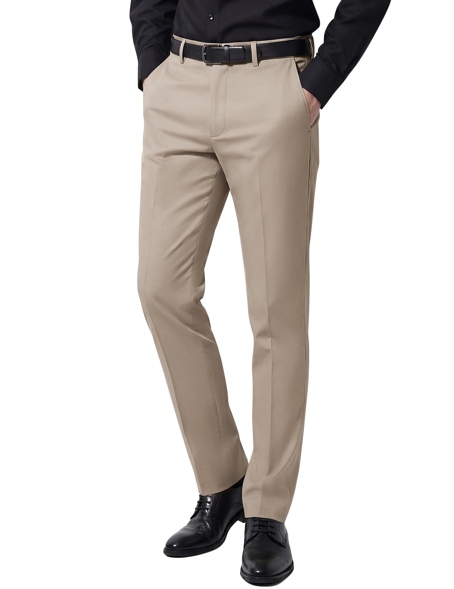 COOFANDY Men Dress Pants Slim Fit Suit Pants Expandable Waist Casual Slacks | Business Formal Trousers, Tuxedo Pant, Wrinkle Free, Flat Front, Straight Leg, Modern Style, Office Work Wedding Dinner Party
