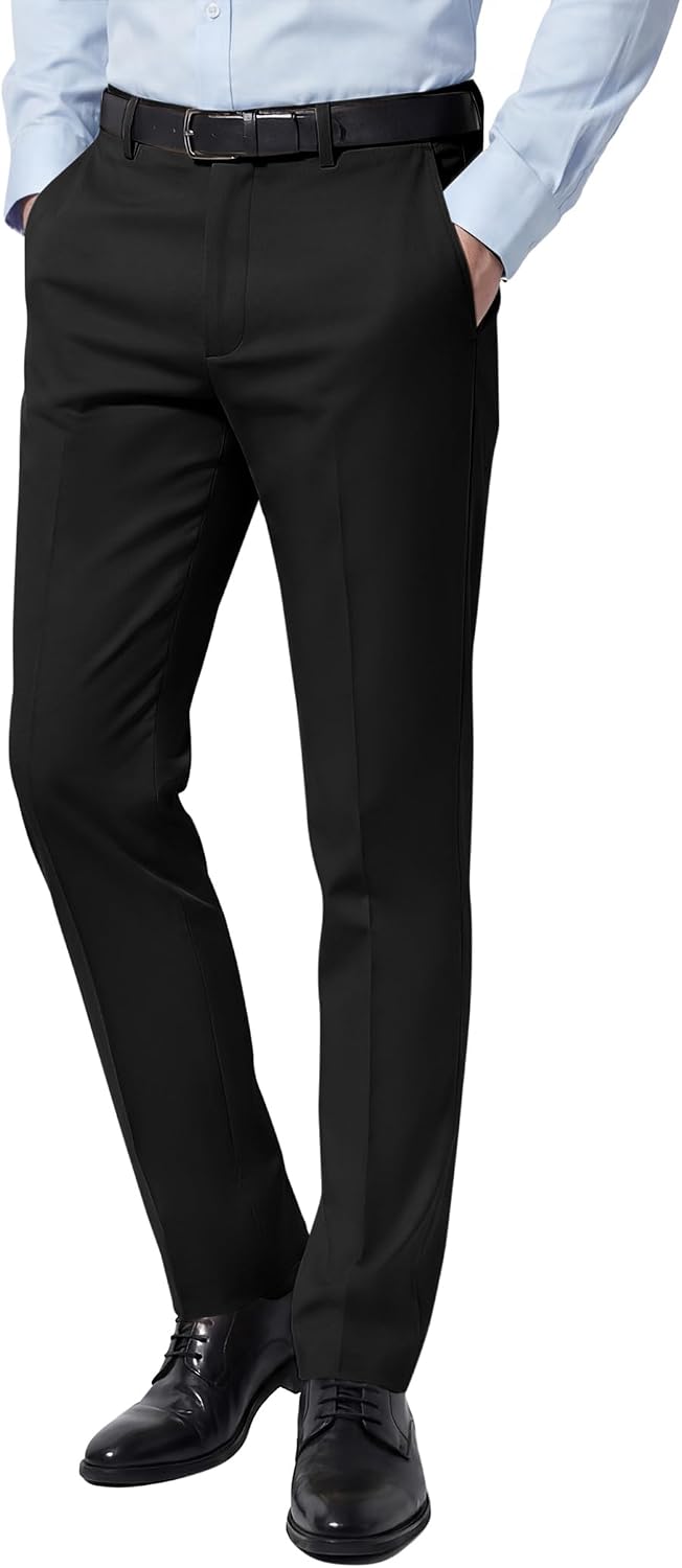 COOFANDY Men Dress Pants Slim Fit Suit Pants Expandable Waist Casual Slacks | Business Formal Trousers, Tuxedo Pant, Wrinkle Free, Flat Front, Straight Leg, Modern Style, Office Work Wedding Dinner Party