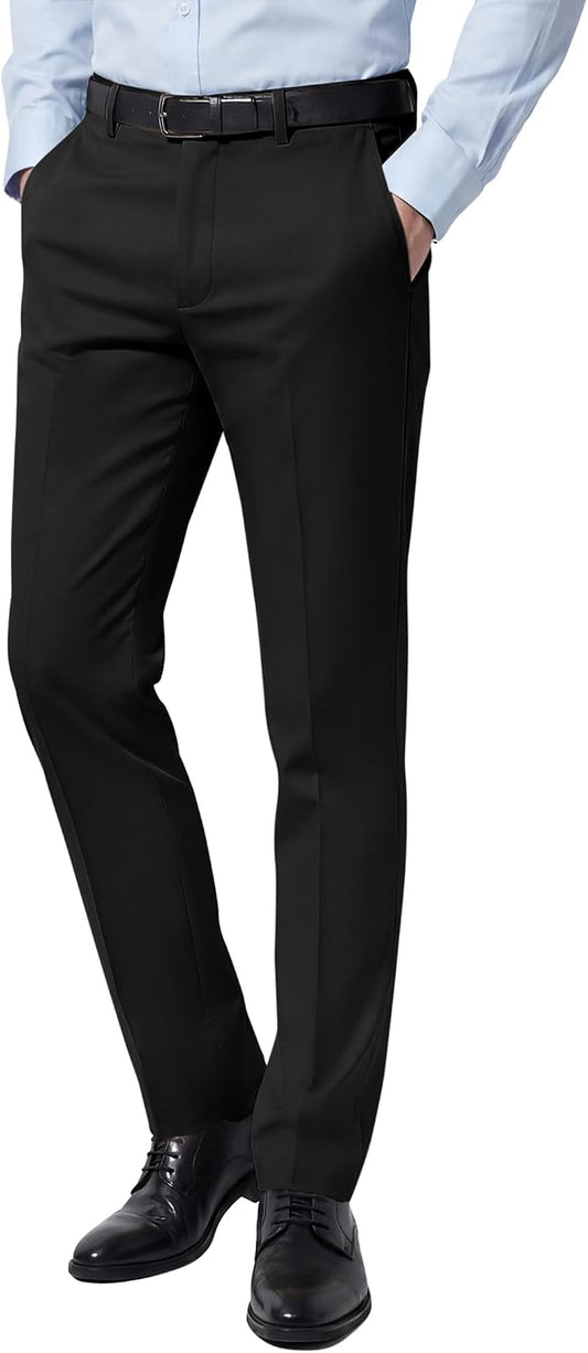 COOFANDY Men Dress Pants Slim Fit Suit Pants Expandable Waist Casual Slacks | Business Formal Trousers, Tuxedo Pant, Wrinkle Free, Flat Front, Straight Leg, Modern Style, Office Work Wedding Dinner Party