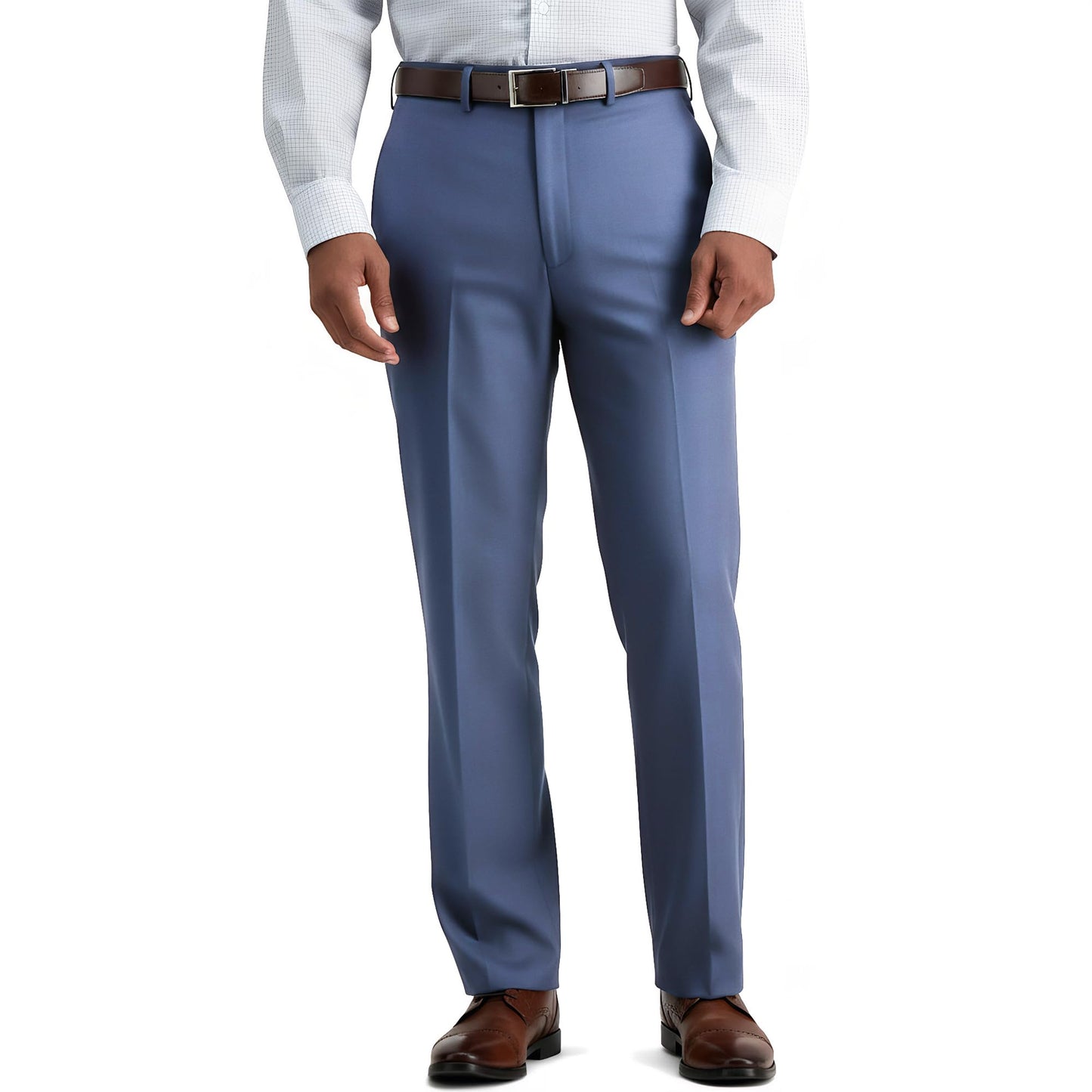 Mens Dress Pants Classic Fit Wrinkle-Free Expandable Waist Slacks | Breathable Fabric, Work Business Office, Flat Front, 4 Pockets, Machine Washable
