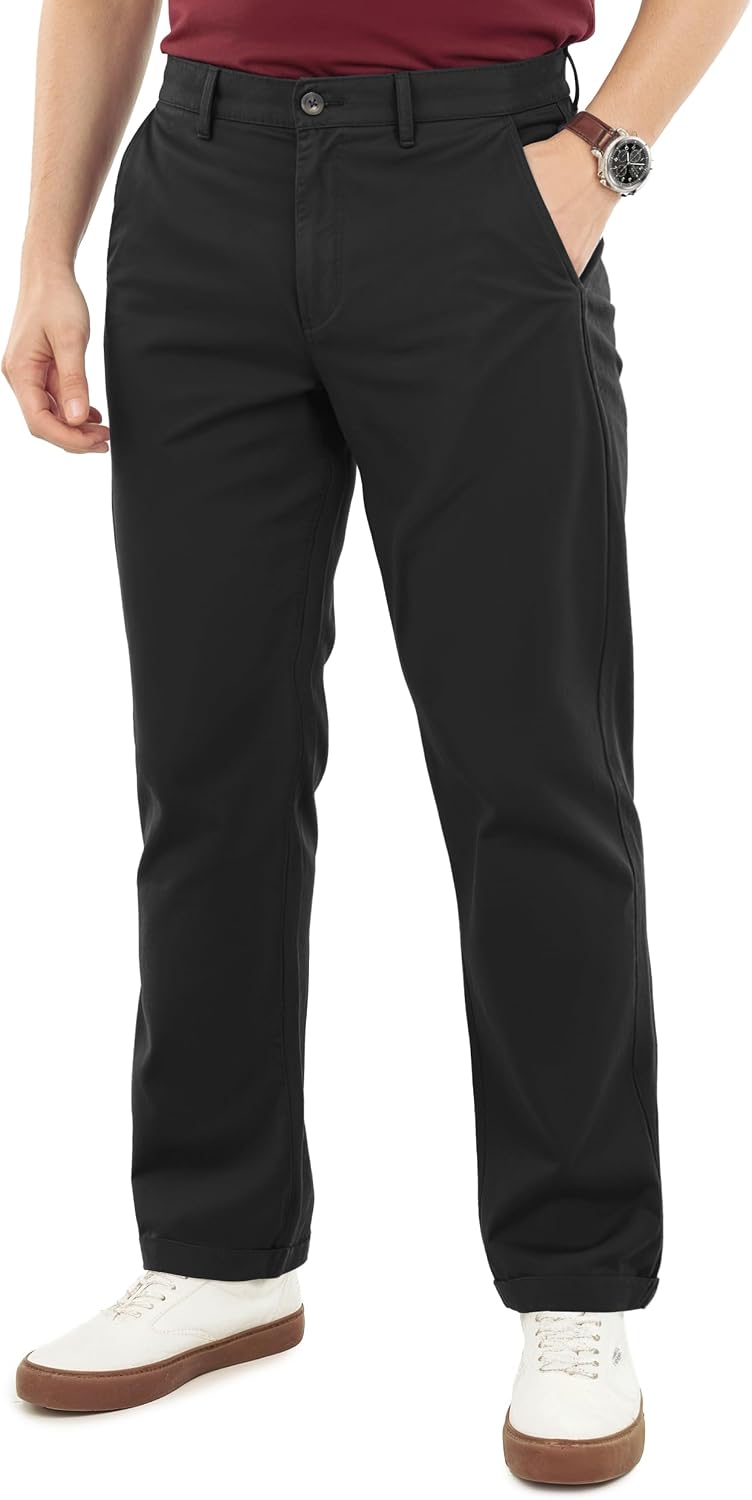 NY Threads Cotton Stretch Khaki Men Casual Chino Pants Relaxed Fit | Cotton Khaki Pant, Mid Rise, Soft Stretch Fabric, Button Closure, Multi Pocket
