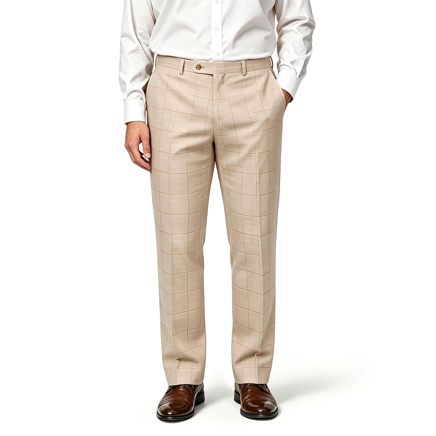 Mens Dress Pants Classic Fit Wrinkle-Free Expandable Waist Slacks | Breathable Fabric, Work Business Office, Flat Front, 4 Pockets, Machine Washable