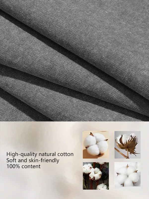 Men's cotton T-shirt solid color retro streetwear basic style - fabric skin friendly, comfortable, breathable short sleeved top, daily loose and versatile