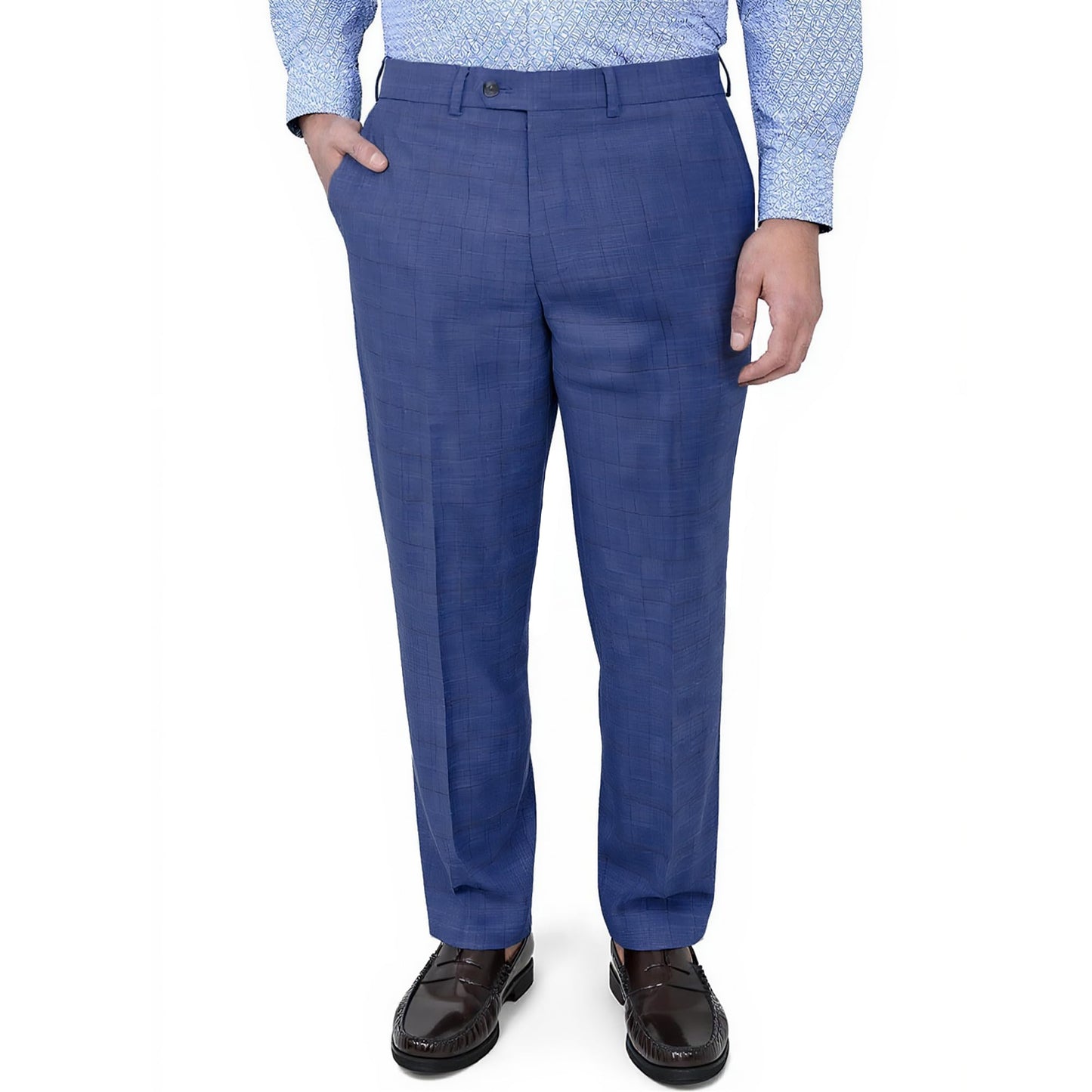 Mens Dress Pants Classic Fit Wrinkle-Free Expandable Waist Slacks | Breathable Fabric, Work Business Office, Flat Front, 4 Pockets, Machine Washable