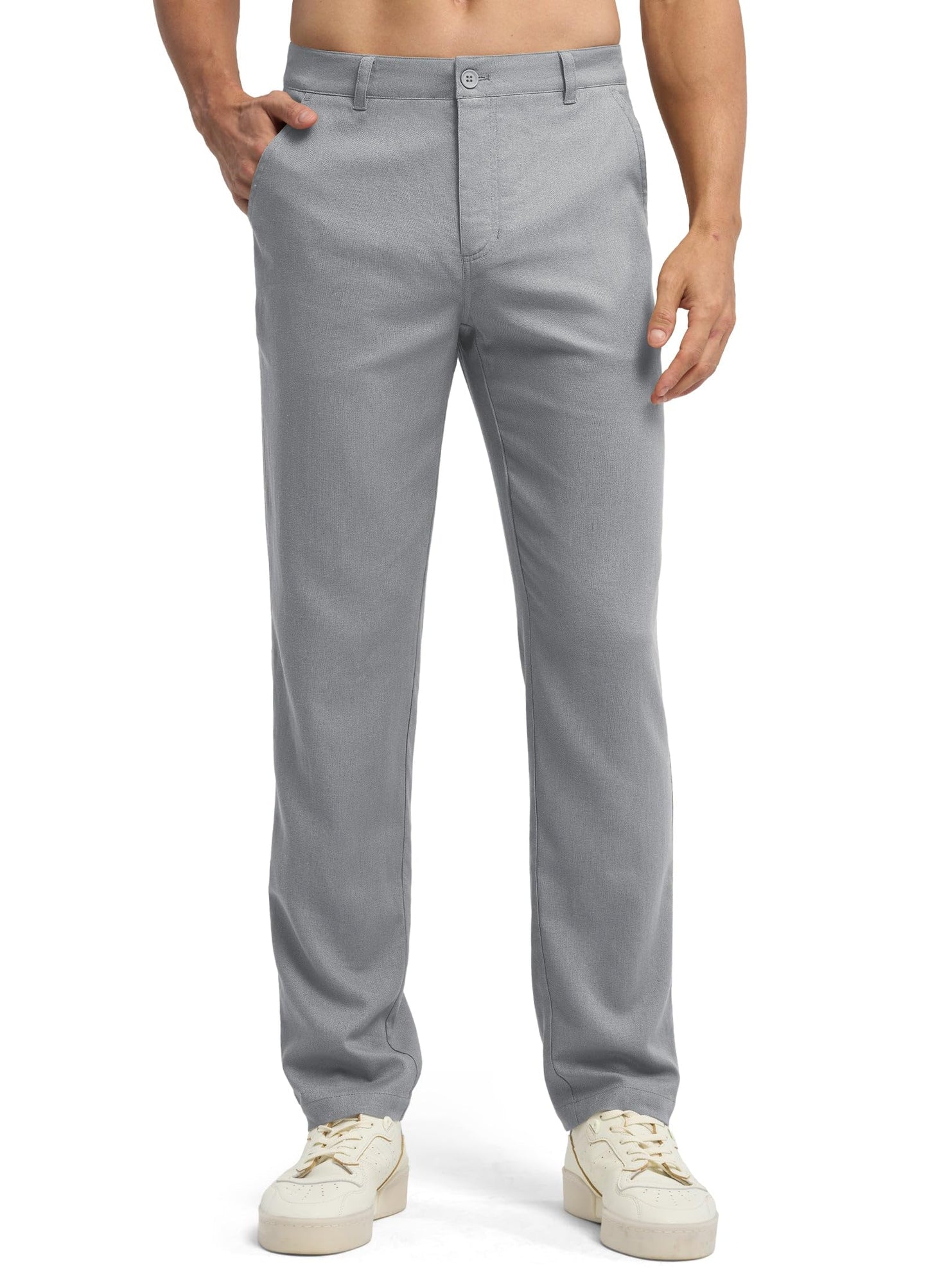 Willit Men's Linen Pants Casual Linen Dress Pants Beach Summer Lightweight Trousers 28" 30" 32"