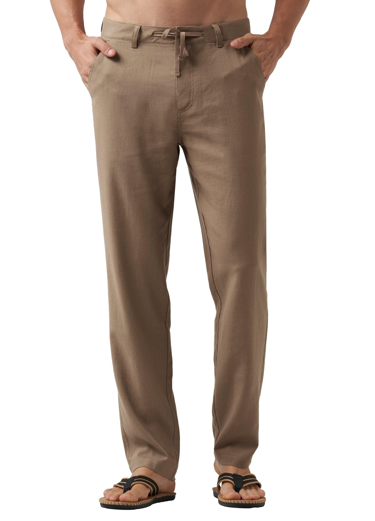 Willit Men's Linen Pants Casual with Pockets 29" 30" 32" | Linen Dress Pants, Drawstring, Beach Summer Travel, Lightweight Trousers
