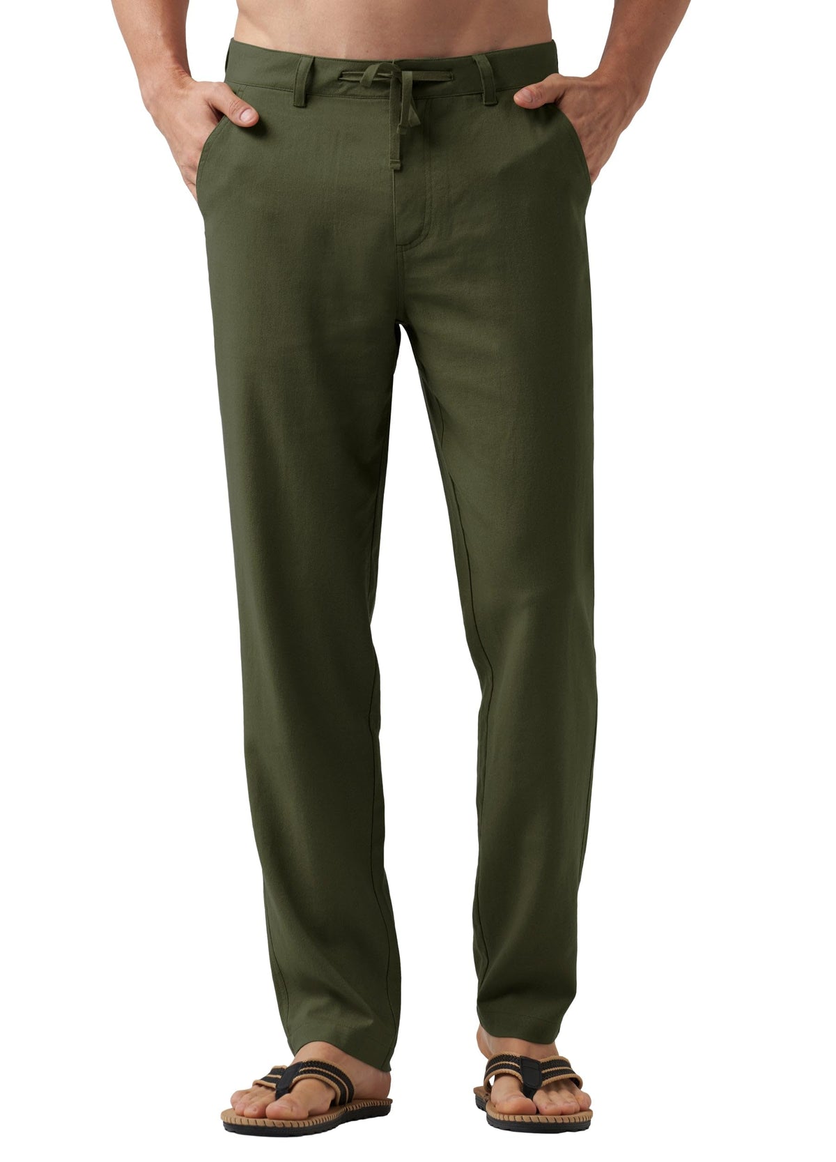 Willit Men's Linen Pants Casual with Pockets 29" 30" 32" | Linen Dress Pants, Drawstring, Beach Summer Travel, Lightweight Trousers